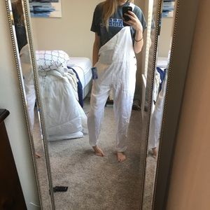 Linen white overalls